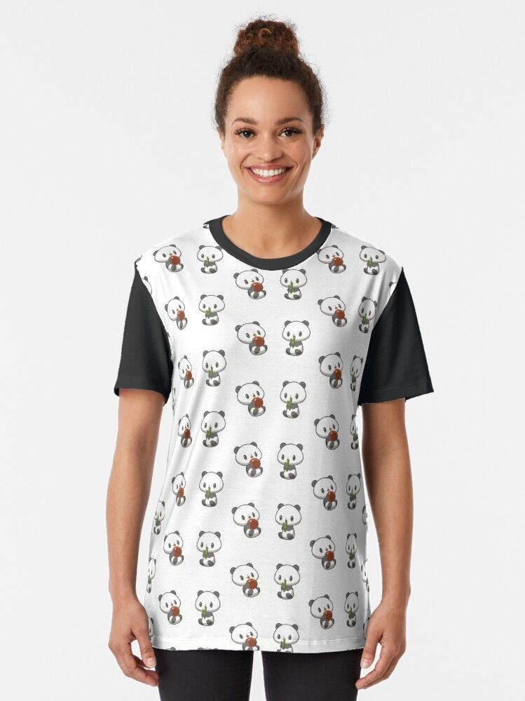 Baby Panda Stickers Graphic T-Shirt