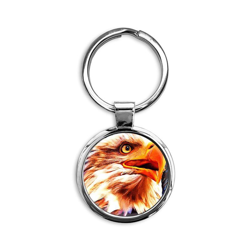 Stunning Eagles Face Painting - Bu Circle Keychain