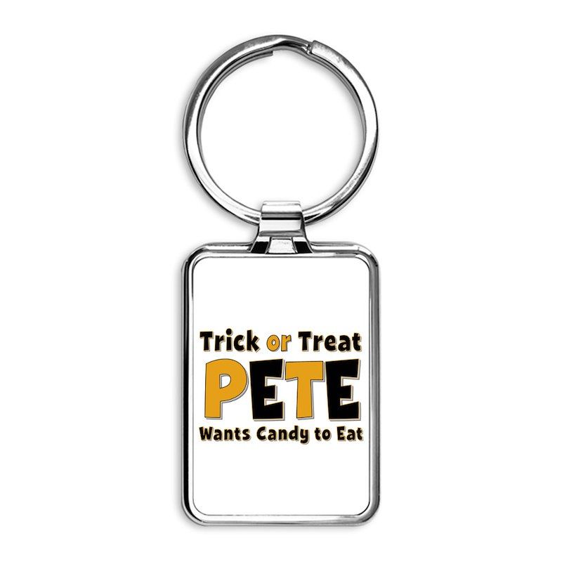 Pete Trick or Treat Rectangle Keychain