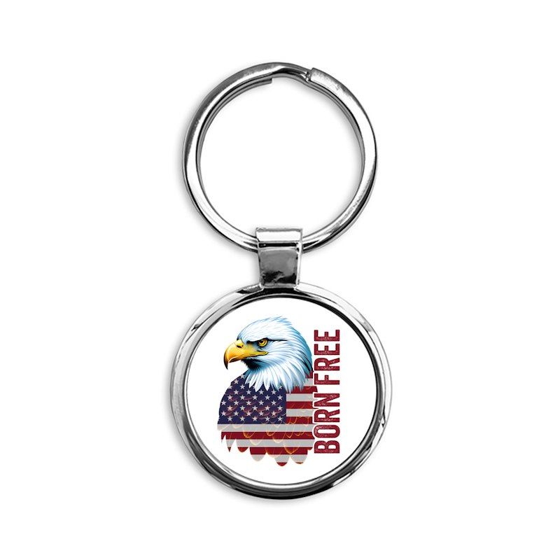 Born Free American Eagle Freedom Circle Keychain