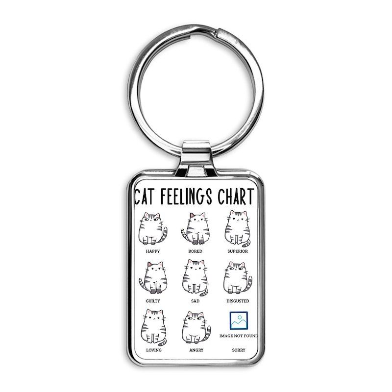 Cat Feelings Chart Rectangle Keychain