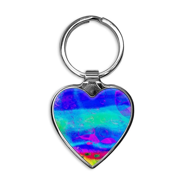 Ocean floor Heart Keychain