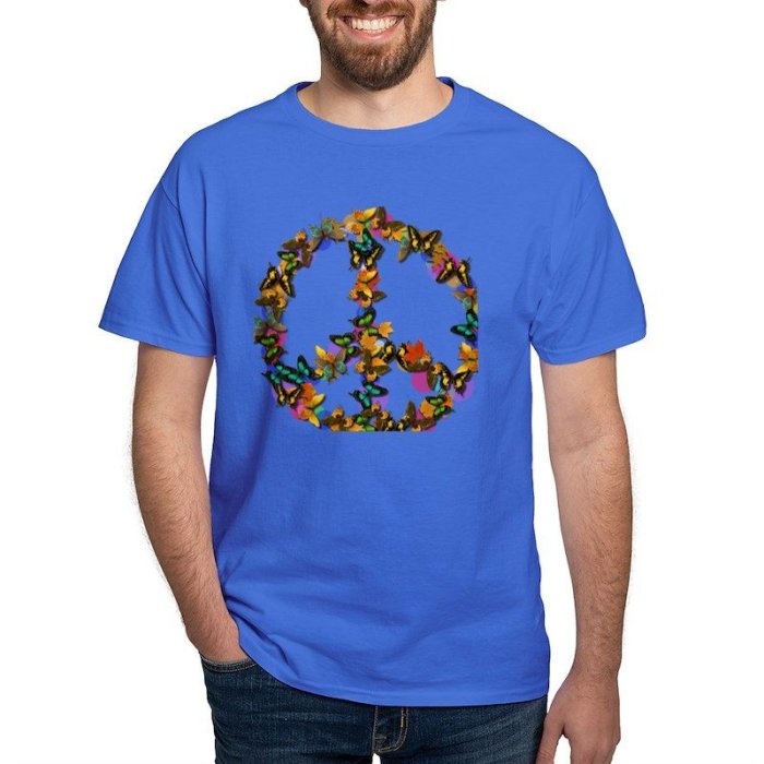 Butterflies Peace Sign Light Men's Value T-Shirt